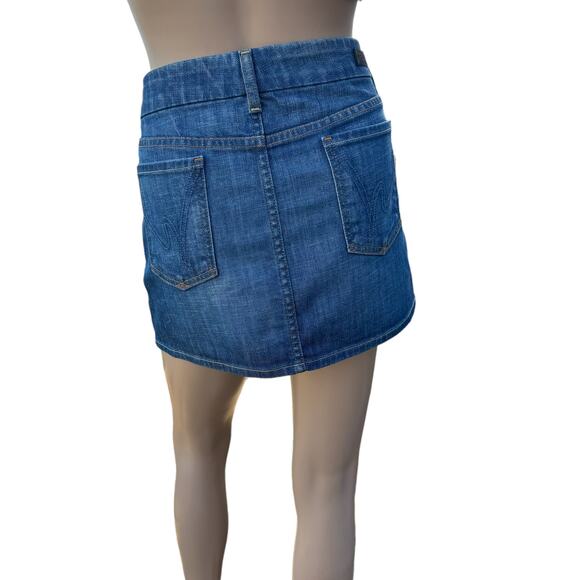 New Citizens of Humanity Women's Dark Wash Jean Micro Denim Mini Skirt Size 28 - Picture 4 of 12